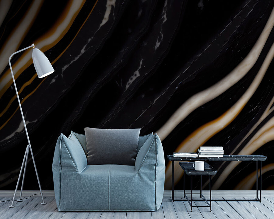 Black and white marble