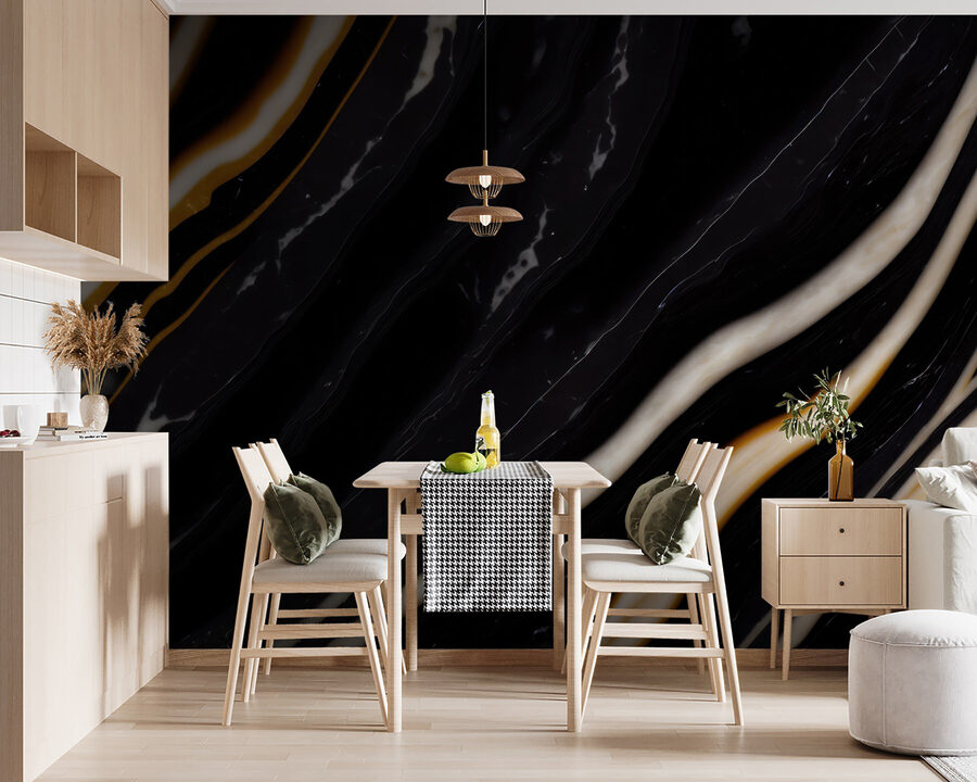 Black and white marble