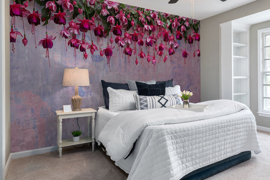 Wall murals Group of pink flowers