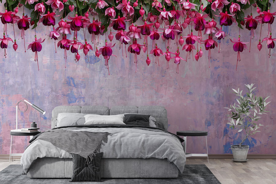 Wall murals Group of pink flowers - Image 2