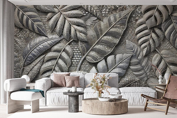 Textured leaves in muted tones. Textured leaves in muted tones.