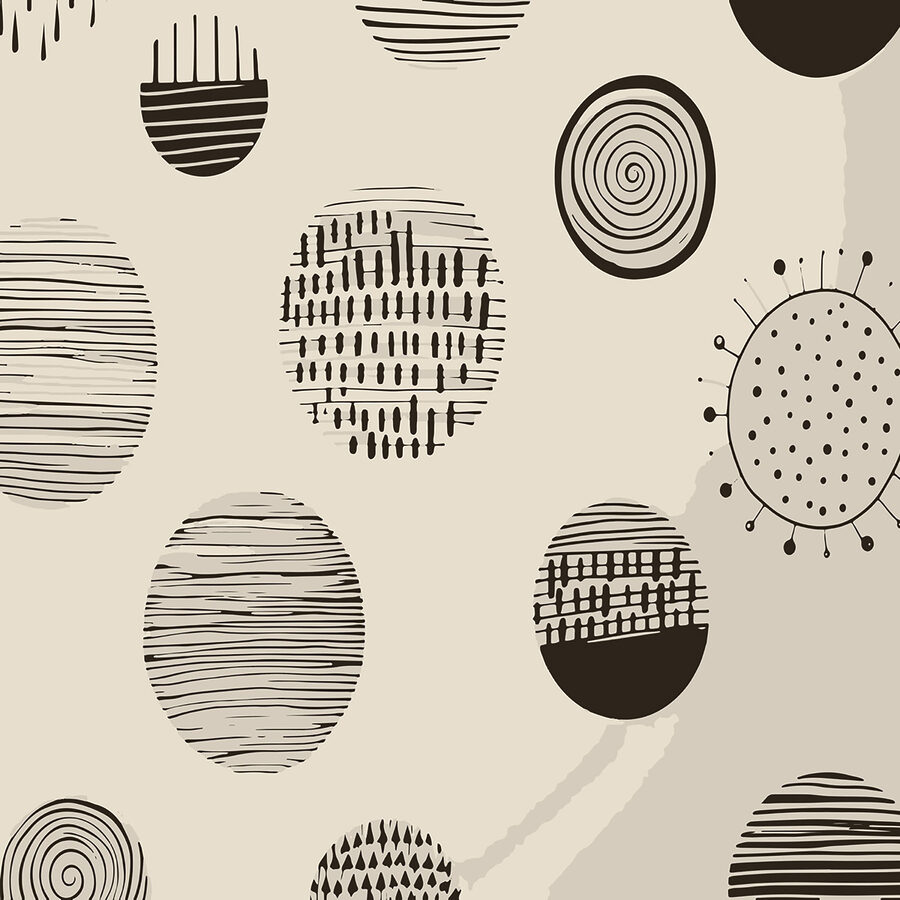 Pattern of circles and lines