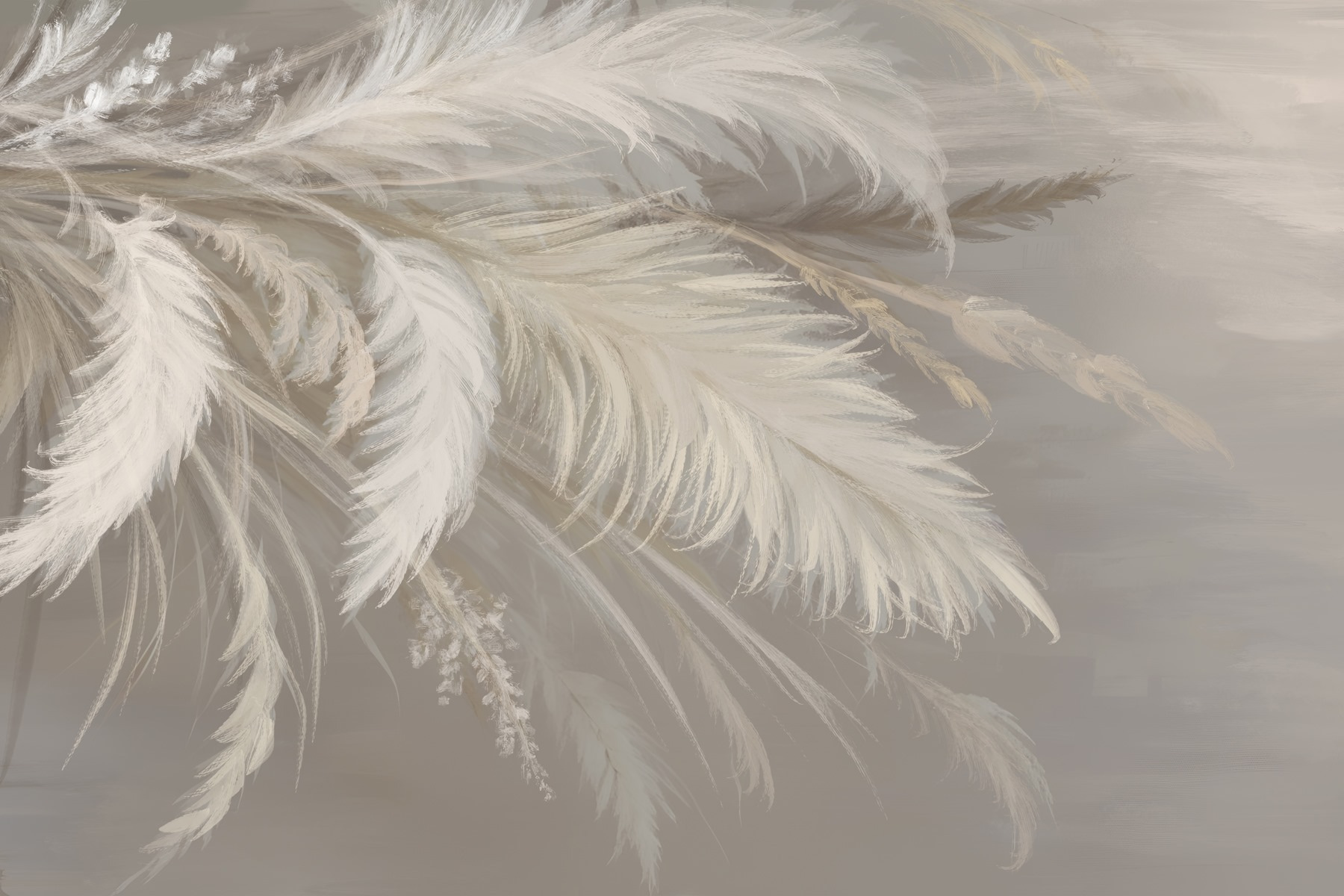 Delicate feathers in soft hues