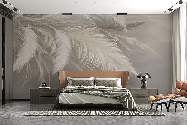 Delicate feathers in soft hues