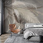 Wall mural Delicate feathers in soft hues
