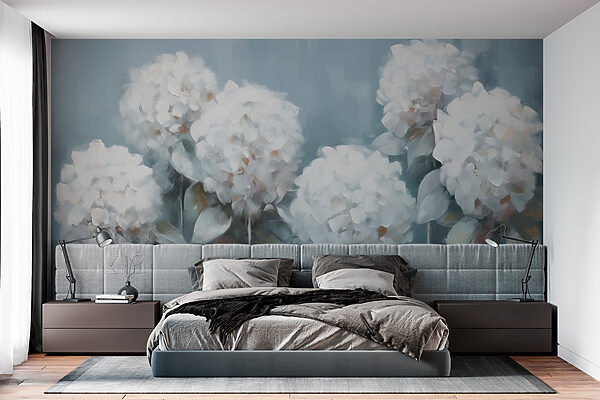 Painting of white flowers Painting of white flowers