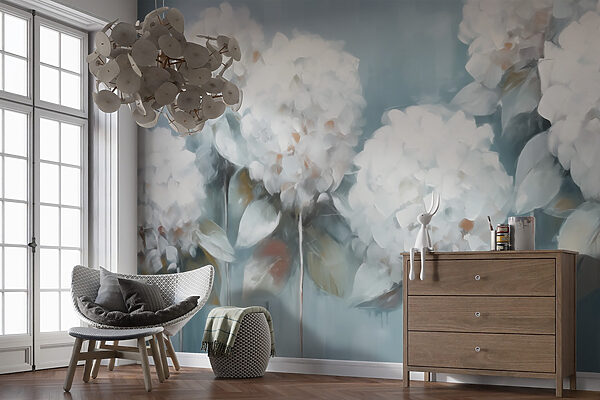 Painting of white flowers Painting of white flowers