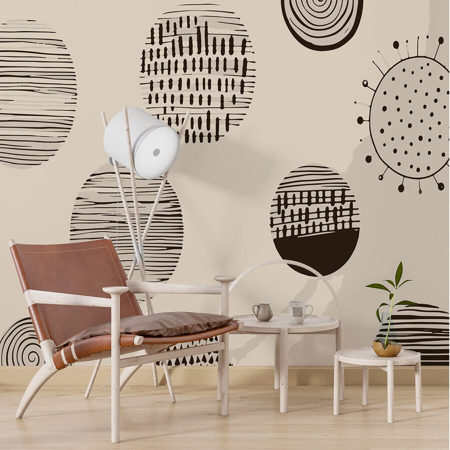 Pattern of circles and lines