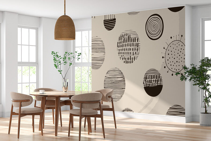 Pattern of circles and lines