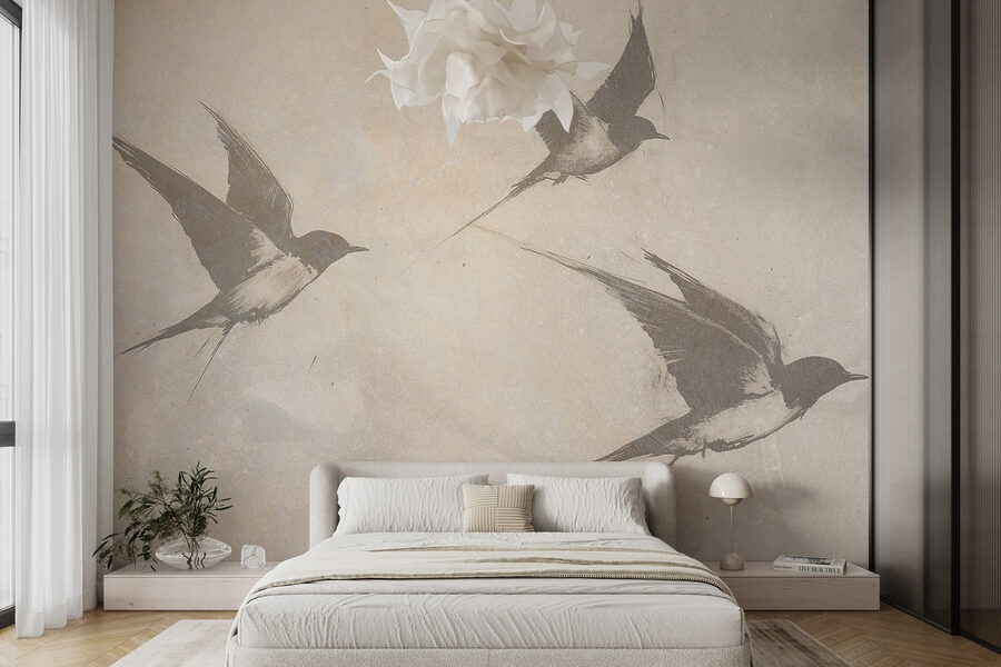 Group of birds flying
