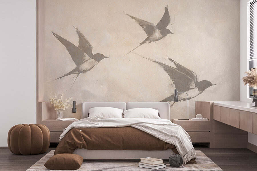 Group of birds flying