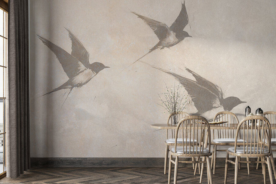 Group of birds flying