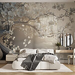 Wall murals White tree with white flowers