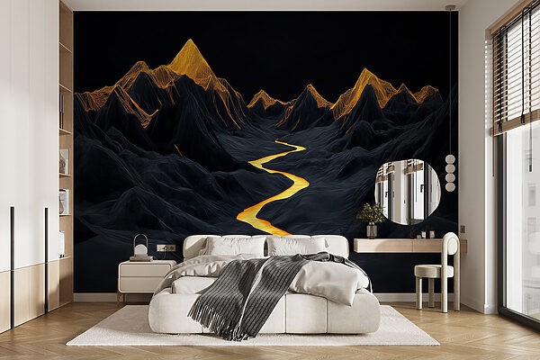 River running through a mountain range River running through a mountain range