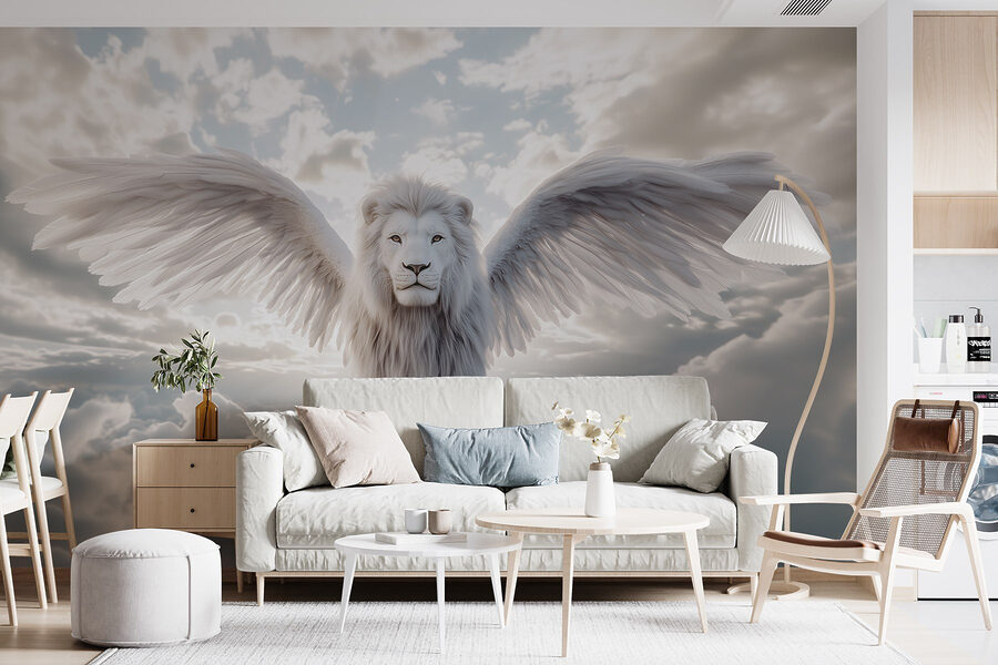 Lion with wings in the sky Lion with wings in the sky