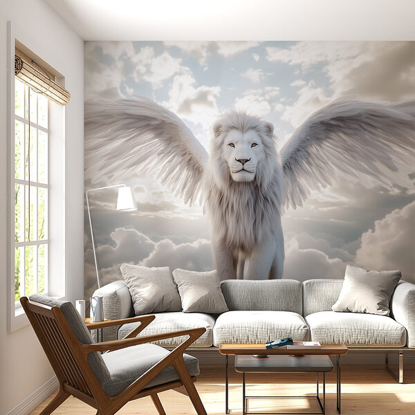 Lion with wings in the sky Lion with wings in the sky