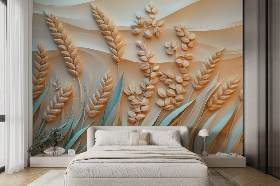 Wall murals Wheat plants and leaves