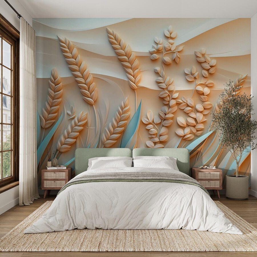 Wall murals Wheat plants and leaves - Image 3