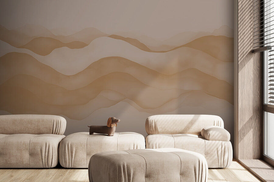 Tan and white waves