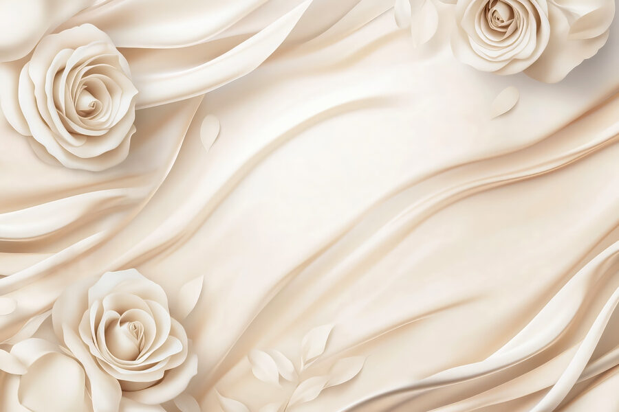 Wall murals White roses on a white cloth - Image 7