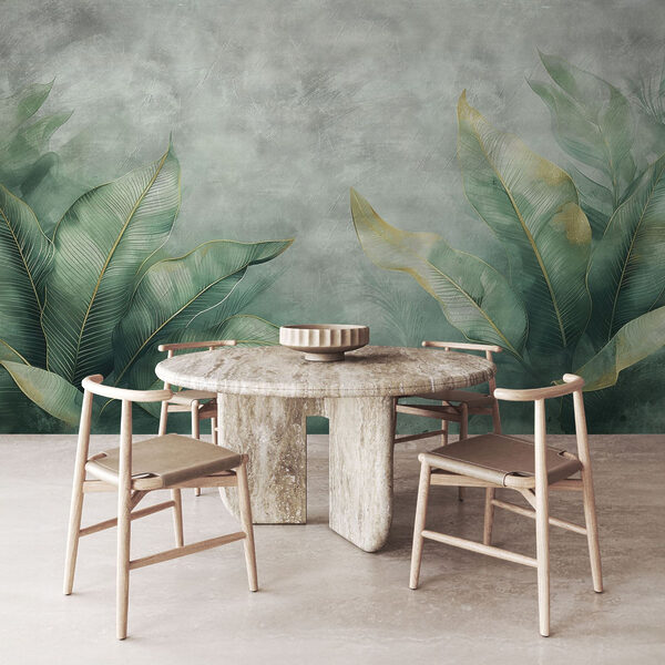 Serene green leaf arrangement backdrop Serene green leaf arrangement backdrop