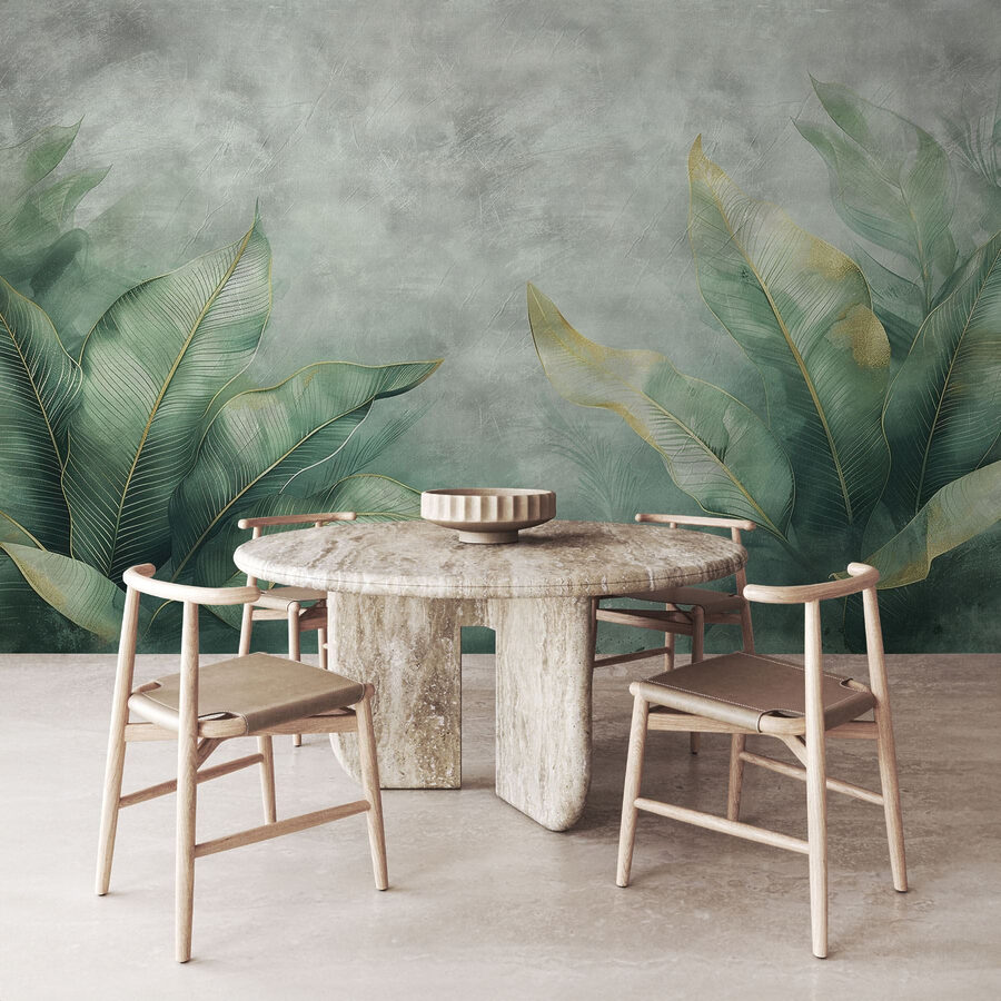 Wall murals Serene green leaf arrangement backdrop - Image 4