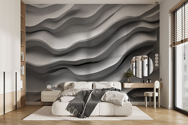 White surface with wavy lines White surface with wavy lines