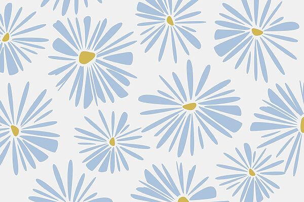 Pattern of blue and yellow flowers Pattern of blue and yellow flowers