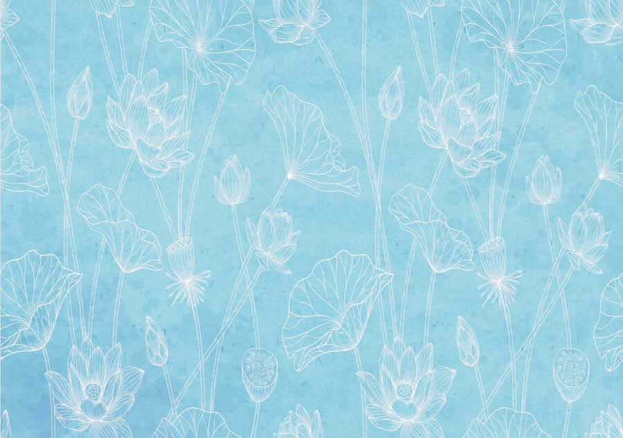 Wall murals Blue and white floral pattern - Image 4