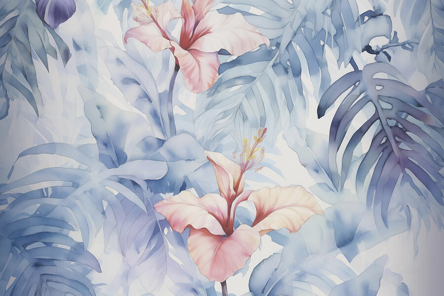 Soft petals amid serene foliage.