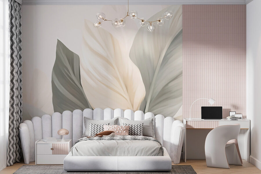 Soft leaves in calming hues.