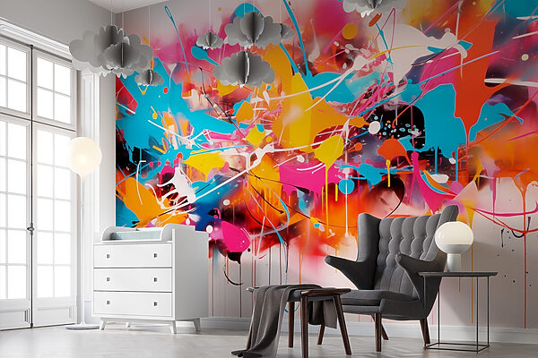 Colorful splattered art Colorful splattered art