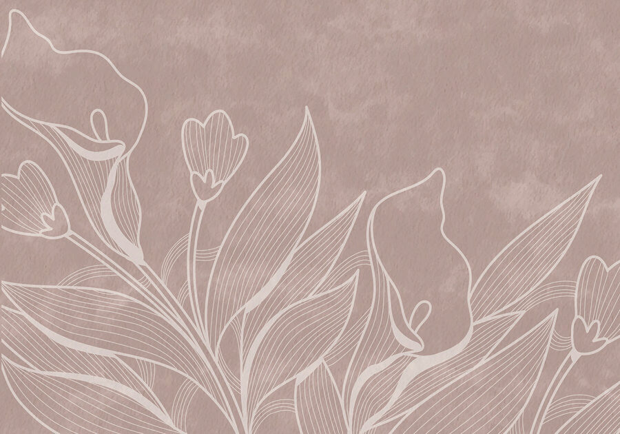 Delicate floral line art design