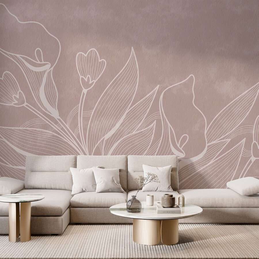 Delicate floral line art design