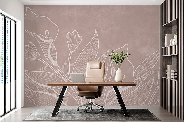 Delicate floral line art design Delicate floral line art design