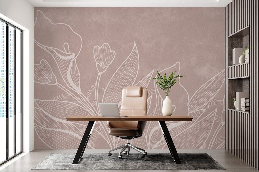 Delicate floral line art design