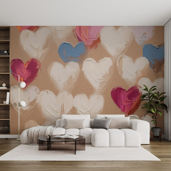 Colorful hearts on a textured background w02226pig19ms 600x600 - Colorful hearts on a textured background
