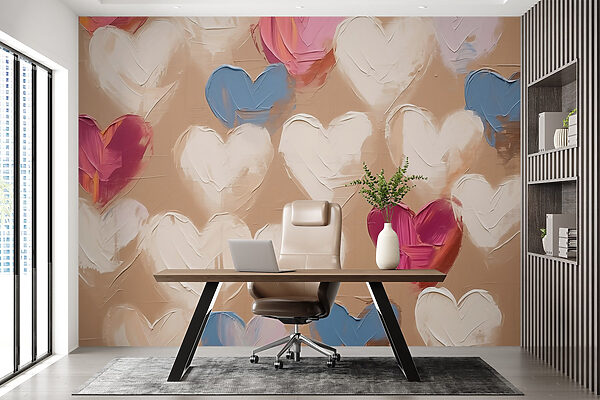 Colorful hearts on a textured background w02226piw1mr 600x400 - Colorful hearts on a textured background
