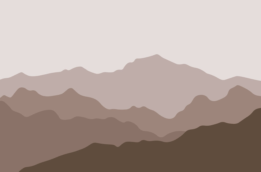 Mountain range with a grey sky