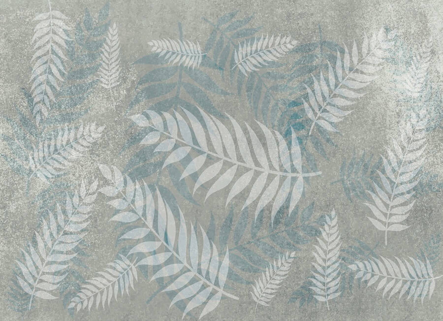 Grey and blue leaf pattern