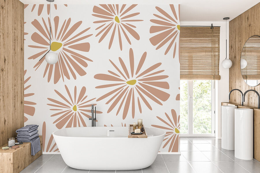 Pattern of flowers on a white background