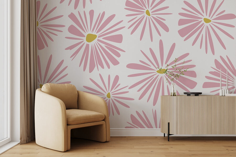 Pattern of pink flowers