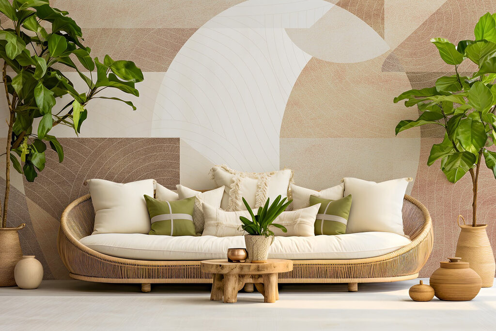 Abstract shapes and muted tones blend Abstract shapes and muted tones blend