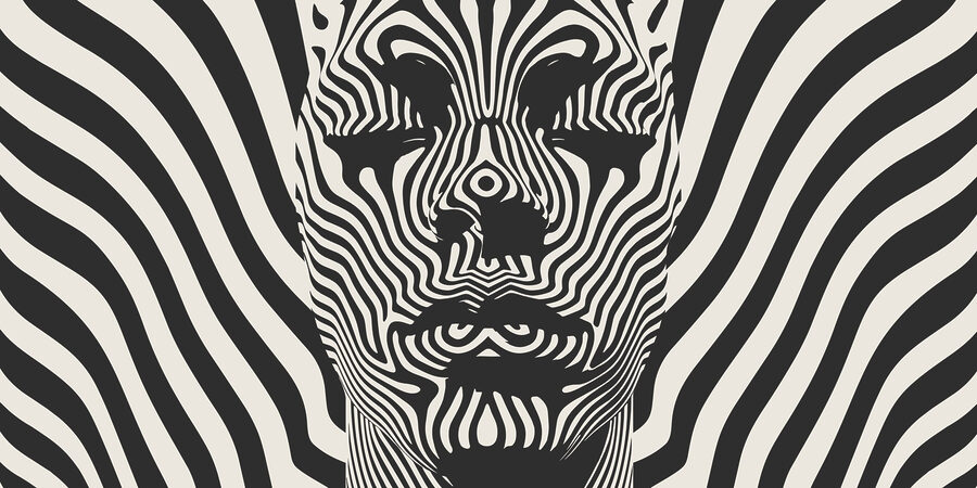 Black and white image of a person’s face