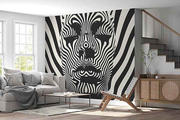 Black and white image of a person’s face Black and white image of a person’s face