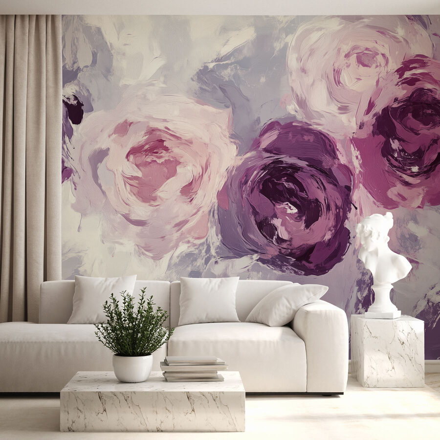 Painting of flowers on a surface