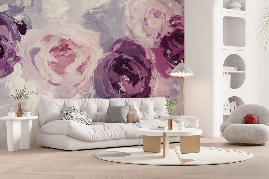 Painting of flowers on a surface