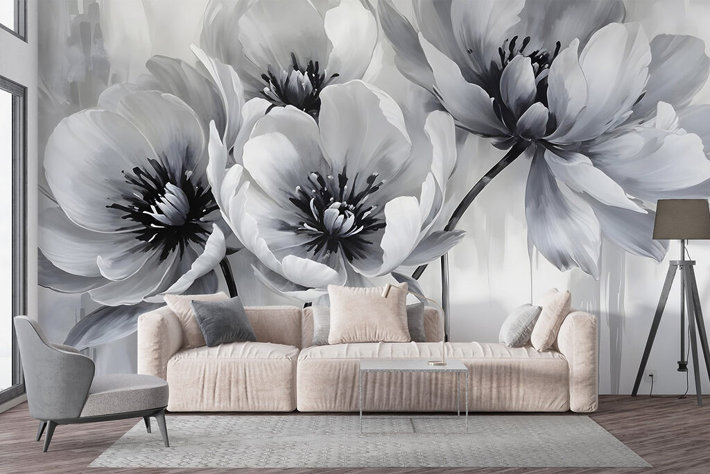 Group of flowers on a white background