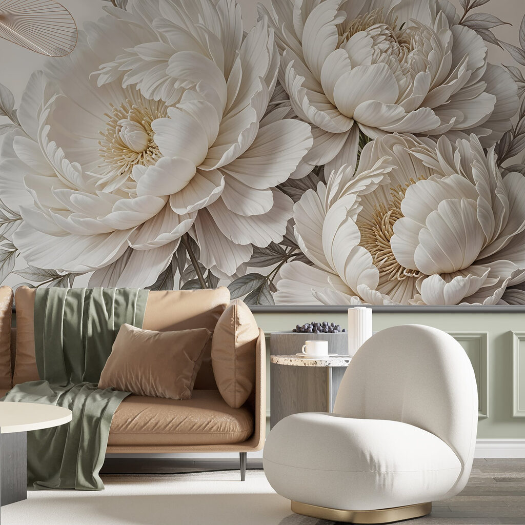 Group of white flowers Group of white flowers