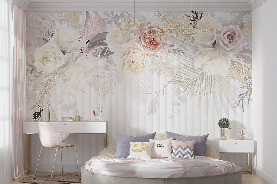 White and pink flowers